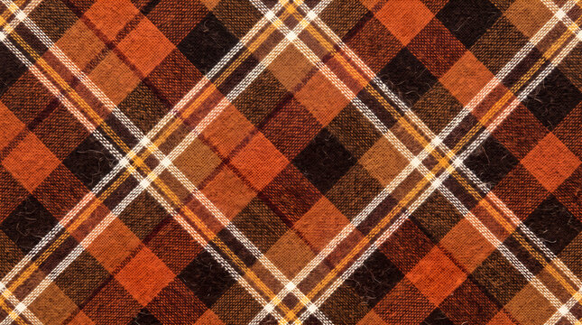 Autumn plaid fabric pattern texture background
