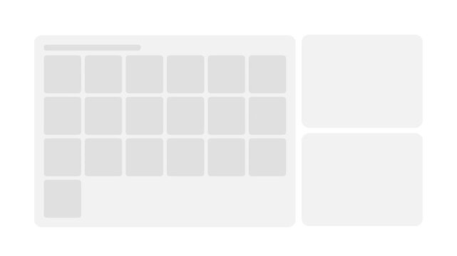 Interactive Calendar and Timeline Skeleton UI Bento Grid Preloader