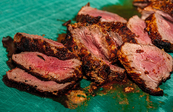 Premium beef Chateaubriand steak served at a fine dining restaurant. 