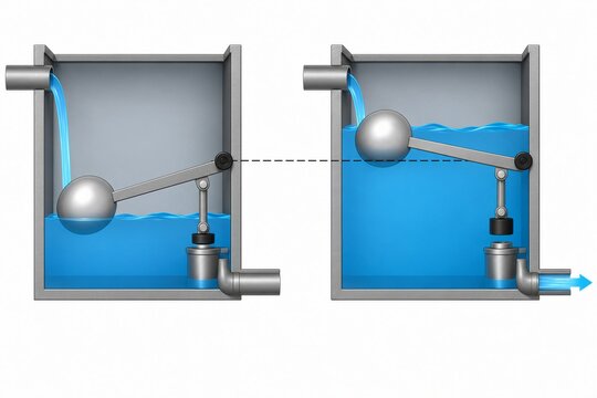 Float operated drain valve at two water levels