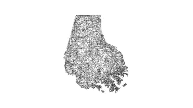 Sketch Baltimore outline map animation - smooth progressive reveal