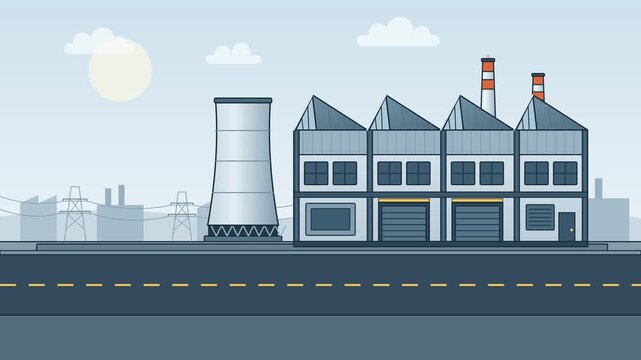 Industrial Heavy Manufacturing Plant Exterior at Daytime