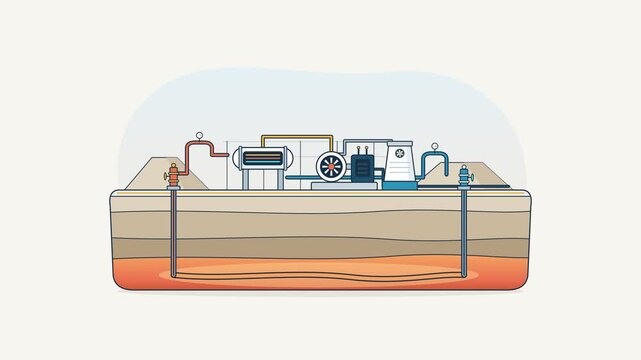 Industrial binary cycle geothermal power plant facility