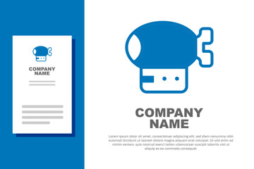 Blue Airship icon isolated on white background. Logo design template element. Vector © vector_v