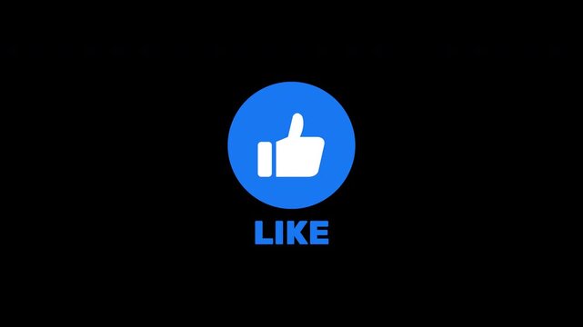 Facebook Like Button Animation Sequence Showing Thumbs Up Icon and Text