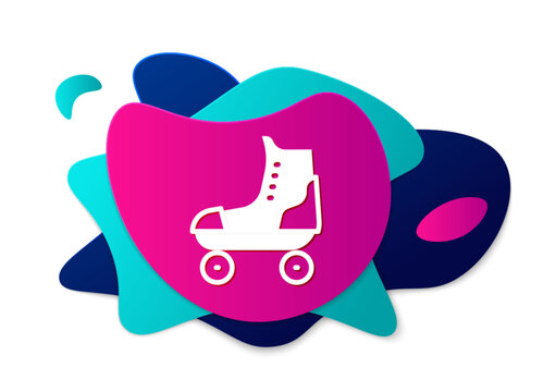 Color Roller skate icon isolated on white background. Abstract banner with liquid shapes. Vector