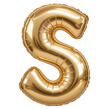 Gold Foil Letter S Balloon