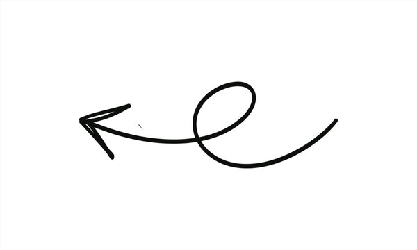 Hand drawn arrow sketch, doodle style direction sign