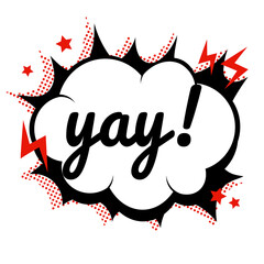 Png yay! word speech bubble comic clipart © Rawpixel.com