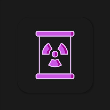 Filled outline Radioactive waste in barrel icon isolated on black background. Toxic refuse keg. Radioactive garbage emissions, environmental pollution. Flat filled outline style with shadow. Vector