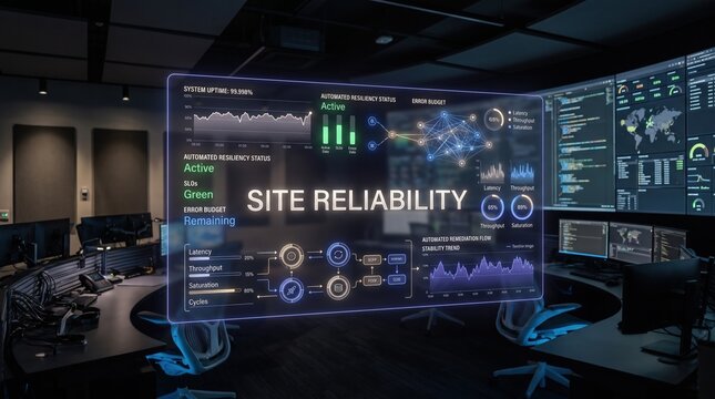Proactive digital intelligence for operational resilience, visualizing critical infrastructure health and ensuring system uptime through advanced analytics in a modern control center