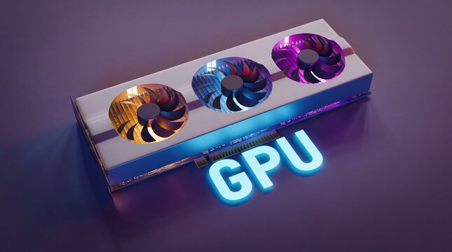 High-end GPU graphics card, powerful gaming GPU, modern video card