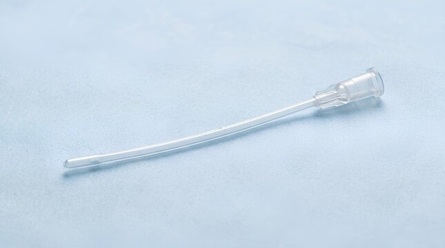 Intrauterine Insemination Catheter on Sterile Medical Surface