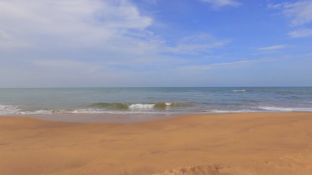 Sunny sandy beach in Bentota Sri Lanka