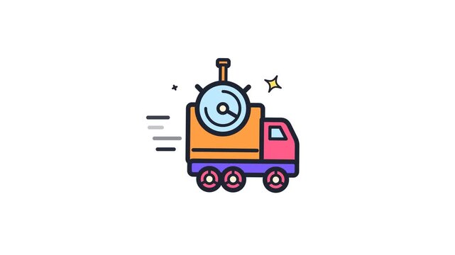 Expedited shipping service truck icon showcasing rapid and punctual merchandise delivery, highlighting swift logistical solutions and efficient time management