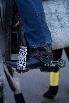 man boot with a spur