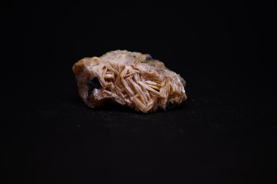 baryte mineral from Marocco with black background
