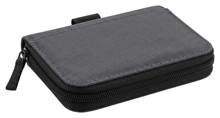 Closed rectangular zippered pouch on transparent background © vadymstock