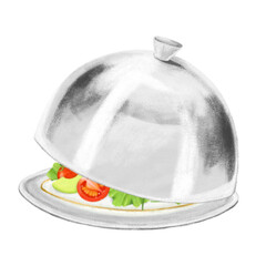 Obraz na płótnie Canvas Food service png, aesthetic illustration, transparent background