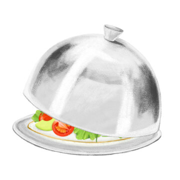 Food service png, aesthetic illustration, transparent background