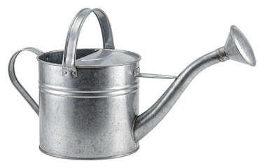 Metal watering can with perforated sprinkler on transparent background © vadymstock