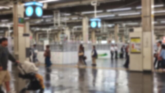 スローモーション撮影した阪急大阪梅田駅の背景動画