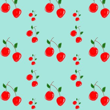 seamless pattern with cherry tomatoes