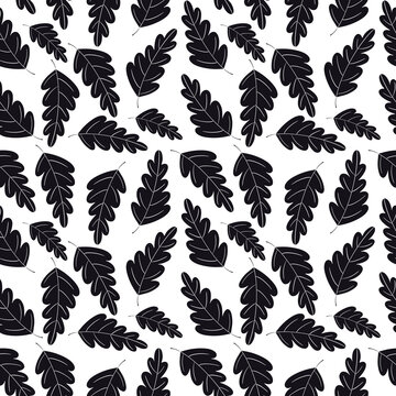 Seamless pattern with oak leaves