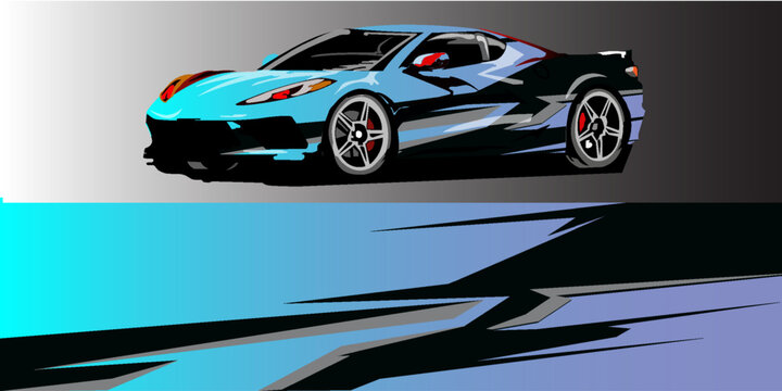 sport Wrap Design. Abstract geometric van wrap printable decal eps10 file