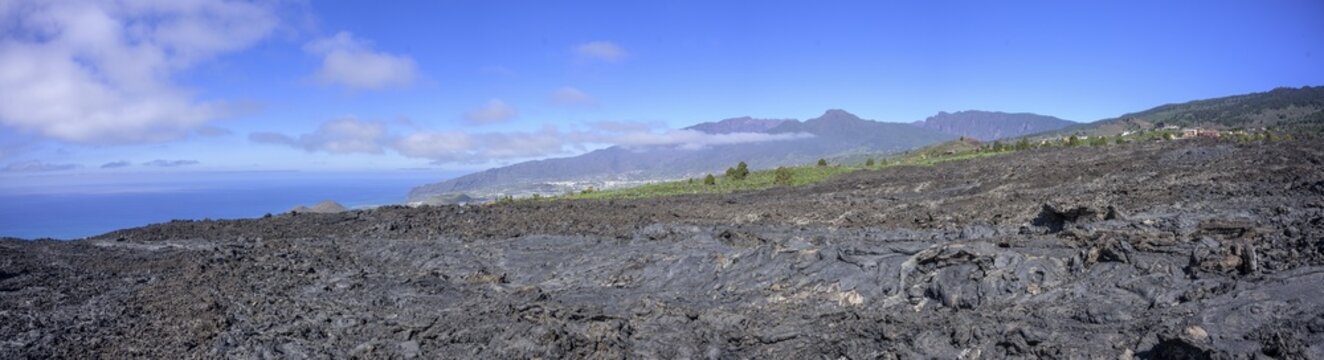 Lava field of the volcano San Juan from 1949 at the Canos de Fuego, Las Manchas, La Palma, Spain