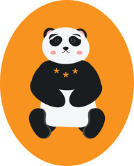 Kawaii flat panda bear vector icon  for stickers and cards © Dreamer leaf