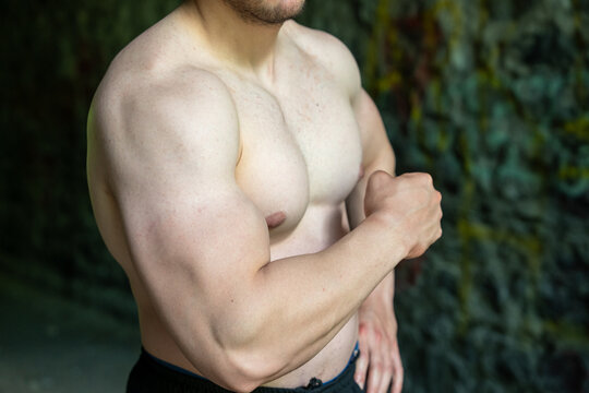 A muscular man with a well-developed physique