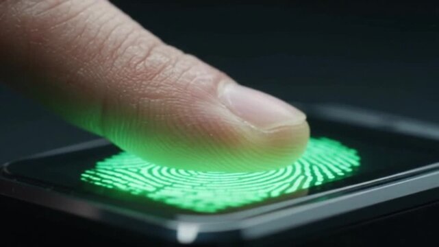 Human finger touching dark electronic device screen hand touch technology interaction interface