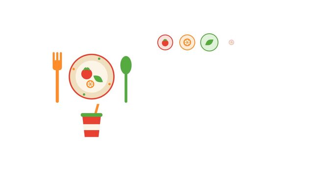 Restaurant Menu Plate Fork Spoon Drink Cup Menu Cards Food Category Circles Order Button Flat Minimalist Vector high quality professional