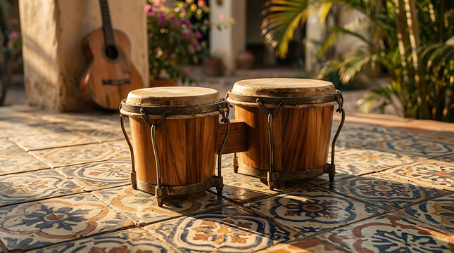 Bongo drums on tiles