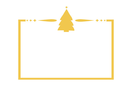 Gold Christmas Tree Decorative Border Frame