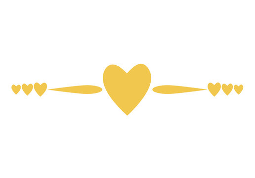 Gold Heart and Teardrop Valentine Divider