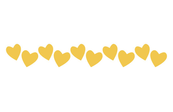 Gold Heart Decorative Border Divider