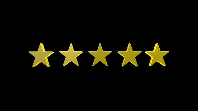 3d style star shape icon symbols floating on transparent background ProRes 4444