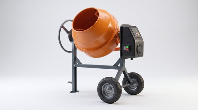 Portable Cement Mixer Machine on Wheels - Construction Equipment