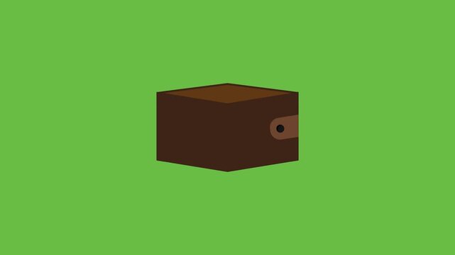 Wallet Opening and Coin Falling Animation on Green Screen