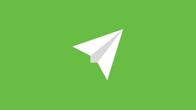 Paper Airplane Flying Animation on Green Screen   