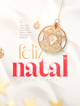 Feliz Natal e Boas Festas Post Card Insta Template Banner