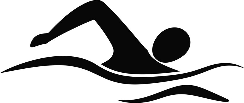 Swimmer Icon with Waves vector untitled