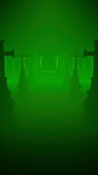 Stone Cross Rows with Changing Colored Light Vertical