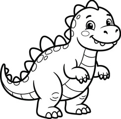 Cute Dinosaur Hand-Drawn Line Art Illustration © Sheraz