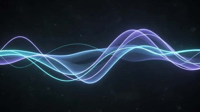 Brain Wave Rhythm Glowing Lines Flow Seamless Loop