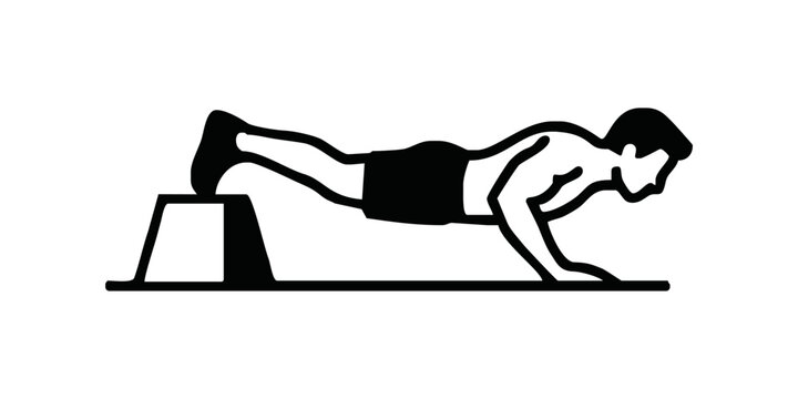 Push Up Exercise Icons Man and Woman Doing Push-Ups Fitness Variations Vector