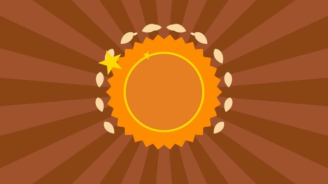 Sunrise animation sequence showing the sun rising higher with glowing effects and starbursts creating a vibrant morning scene animation loop