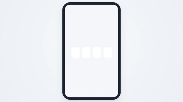 Soft UI phone receiving a text code that autofills into boxes with a check, SMS verification animation